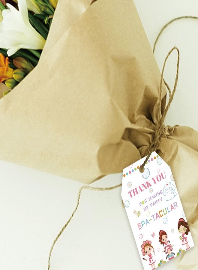 FORSHEEP 50pcs Spa Thank You Tags, Spa Day Gift Tag with String for Girl Makeup Party, Spa Thank You Paper Tags for Pajama/Pamper Birthday Party Favors - Image 5